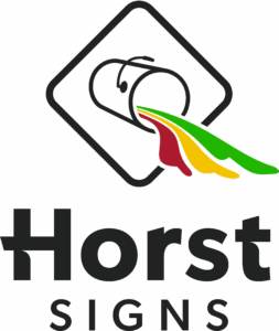 Horst Sign Matte Black Logo Vertical 253x300